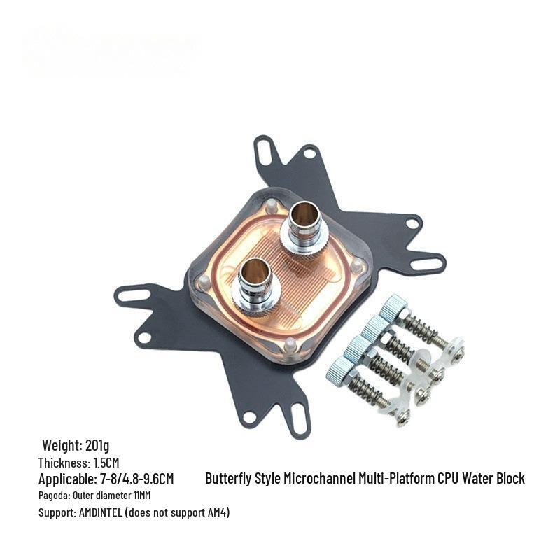 Universeller CPU-Wasserkühlblock für AMD/Intel - 9-mm-Schlauchanschlüsse