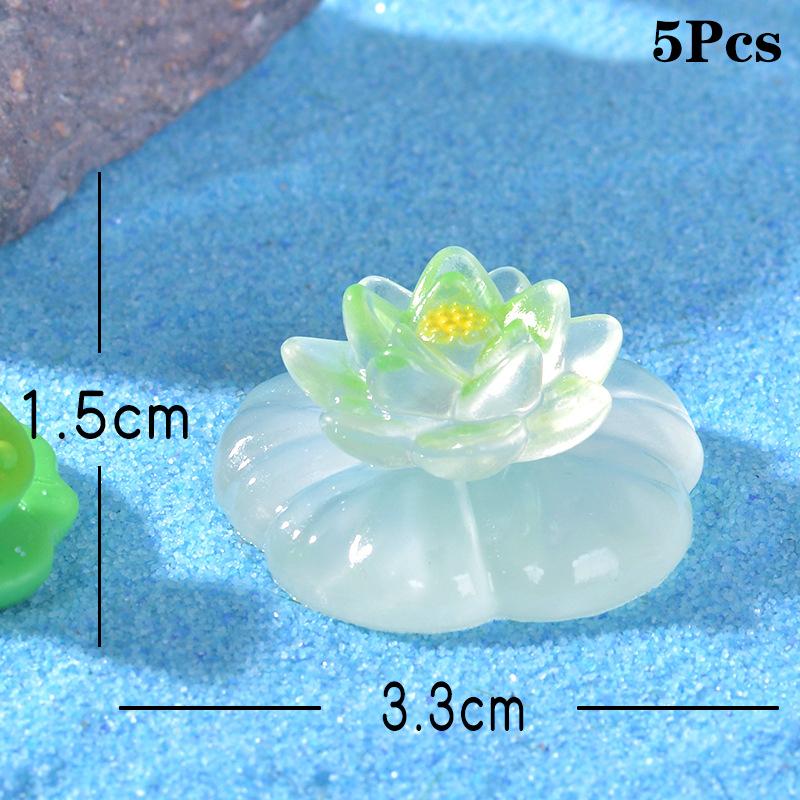 5Pcs Cartoon Kreative Lotus Blumen Figuren Leucht Figuren Ornamente Diy Landschaft Hause Dekoration Zubehör Geschenke