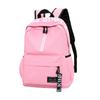 Borsa da scuola zaino casual in nylon impermeabile tinta unita di grande capacità