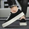 Mens Sneakers Spring Versatile Canvas Shoes Black Personalized Street Skateboarding Shoes Platform Breathable BoardShoes