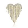 Spille alla moda con nappe lucide a forma di cuore per donna, spille da festa casual da revers, accessorio regalo, multicolore disponibile