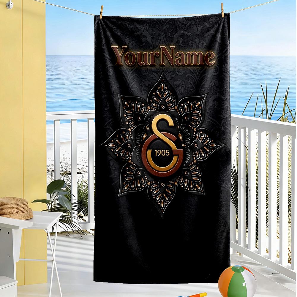 Galatasaray Personalized Text Beach Towel Super Soft Absorbent Ideal For Travel Outdoor Swim Pool Yoga Surf Camping Hiking Gym Gift Holiday