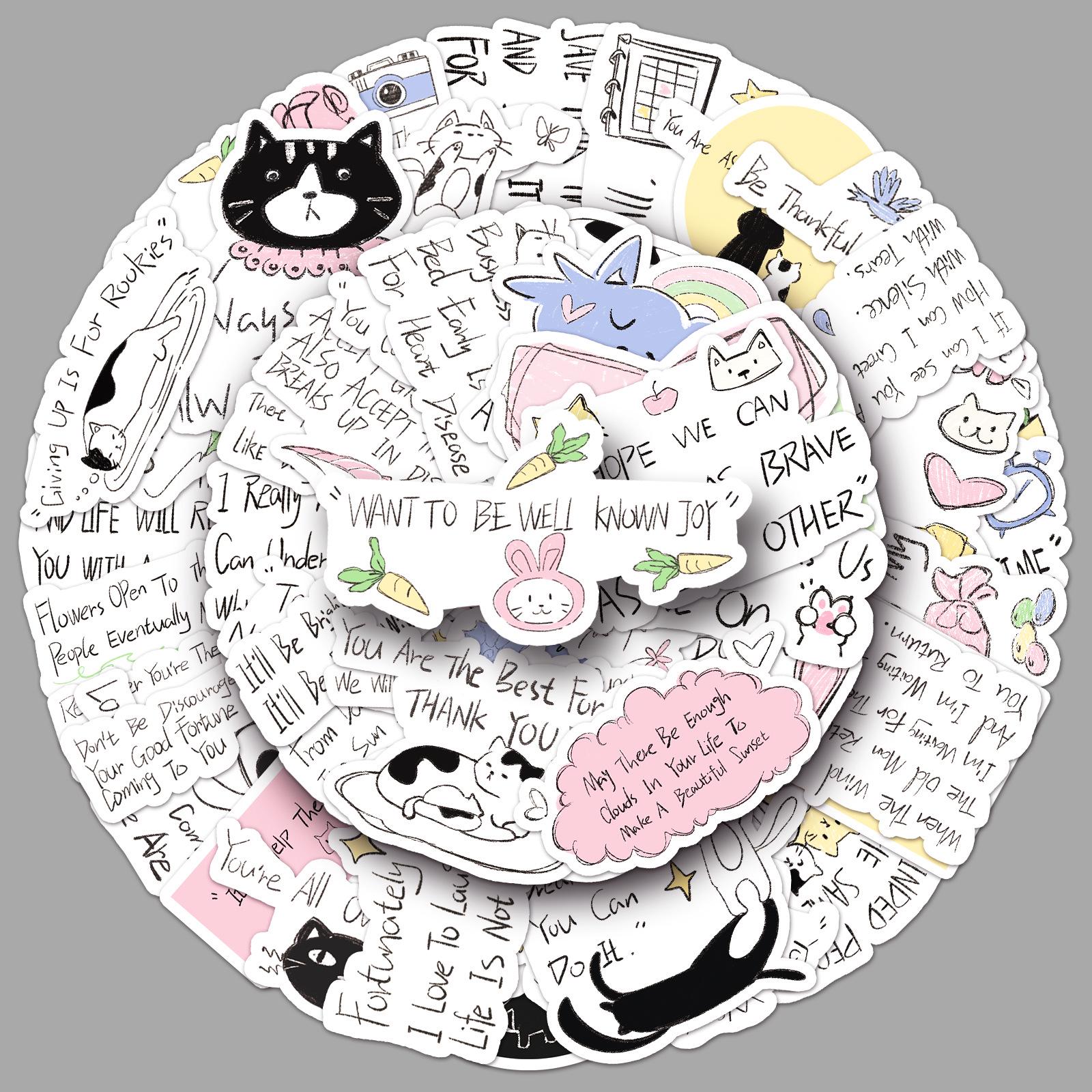 50 Healing Cartoon Stickers: Waterproof Cute Decoration for Thermos Cups & Journals
