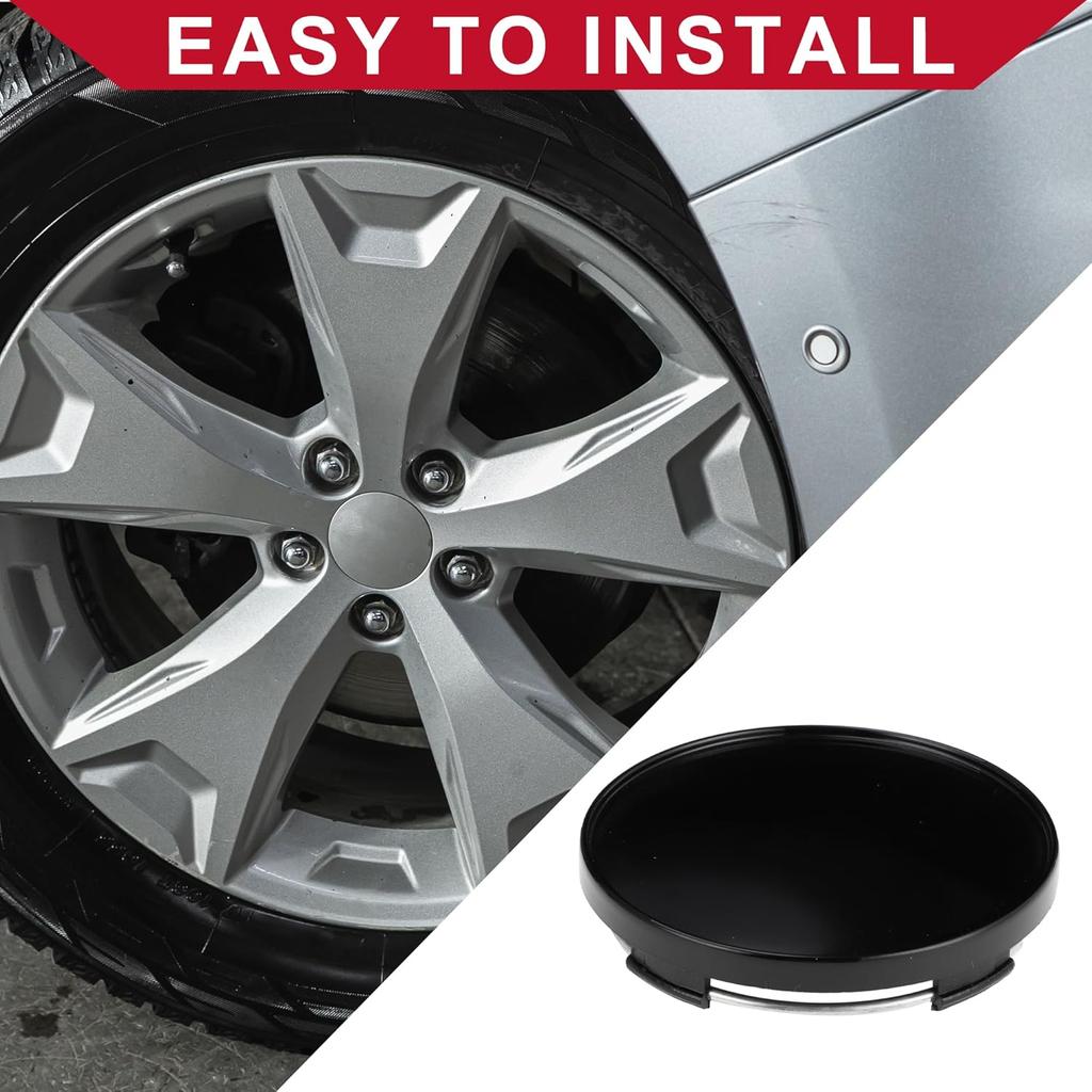 Universal Car Wheel Center Hub Cap/Inner Rim Cover Hub Caps for Most Cars/Snap-in Plastic 68mm 2.68" OD / 1 Pcs Gloss Black