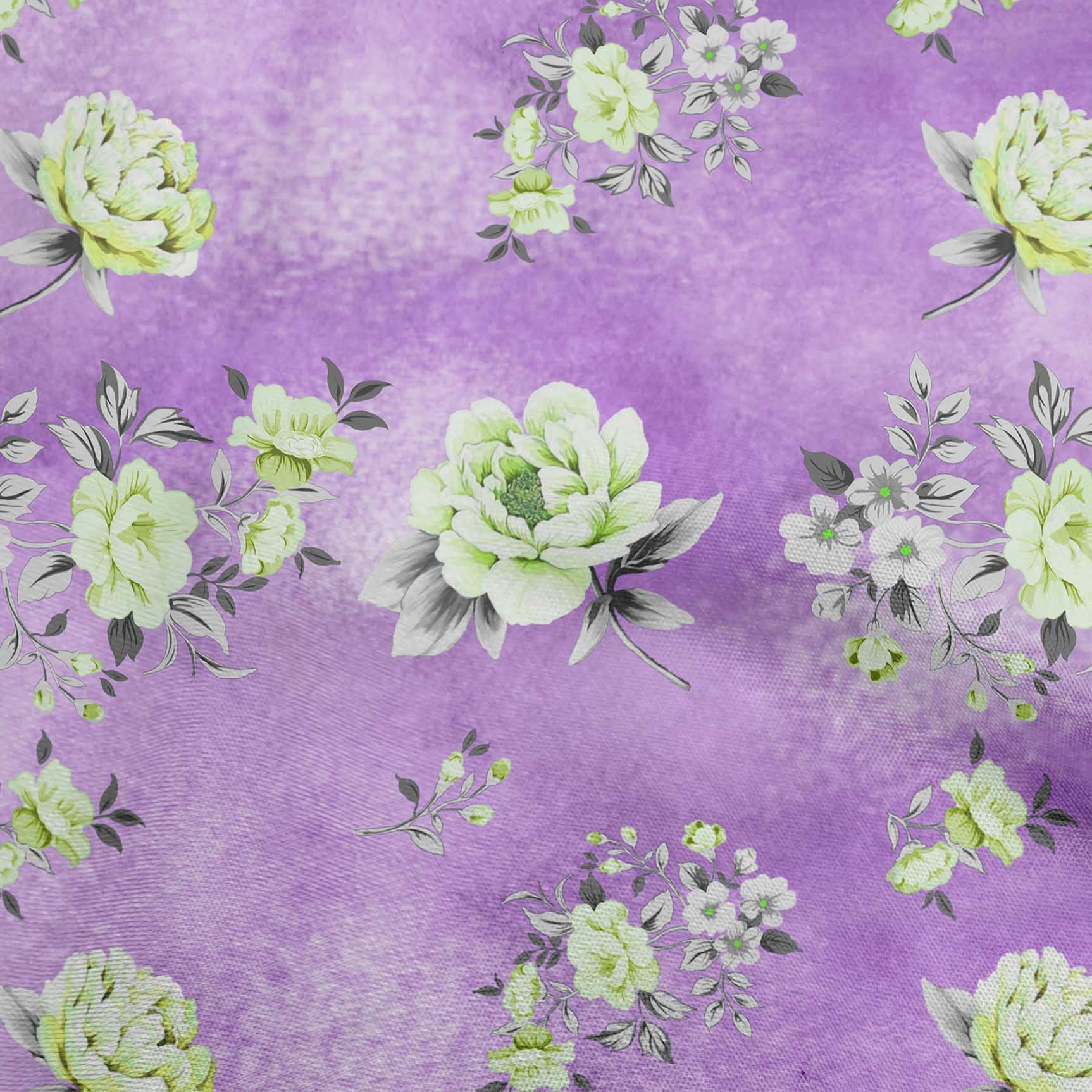 

oneOone Cotton Flex Light Green Fabric Floral Floral With Texture Sewing Material Print Fabric By The Yard 40 Inch 42 Inch Wide - Viscose Chiffon середній фіолетовий колір