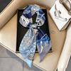 Small long thin bevel silk scarf Women's ethnic style belt Tie hair belt Tie bag ribbon tie yarn scarf Thin scarf