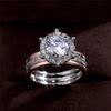 Classic 925 Sterling Silver Bridal Engagement Wedding Rings AAA Dazzling Cubic Zirconia Hot Sale Timeless Style Female Jewelry
