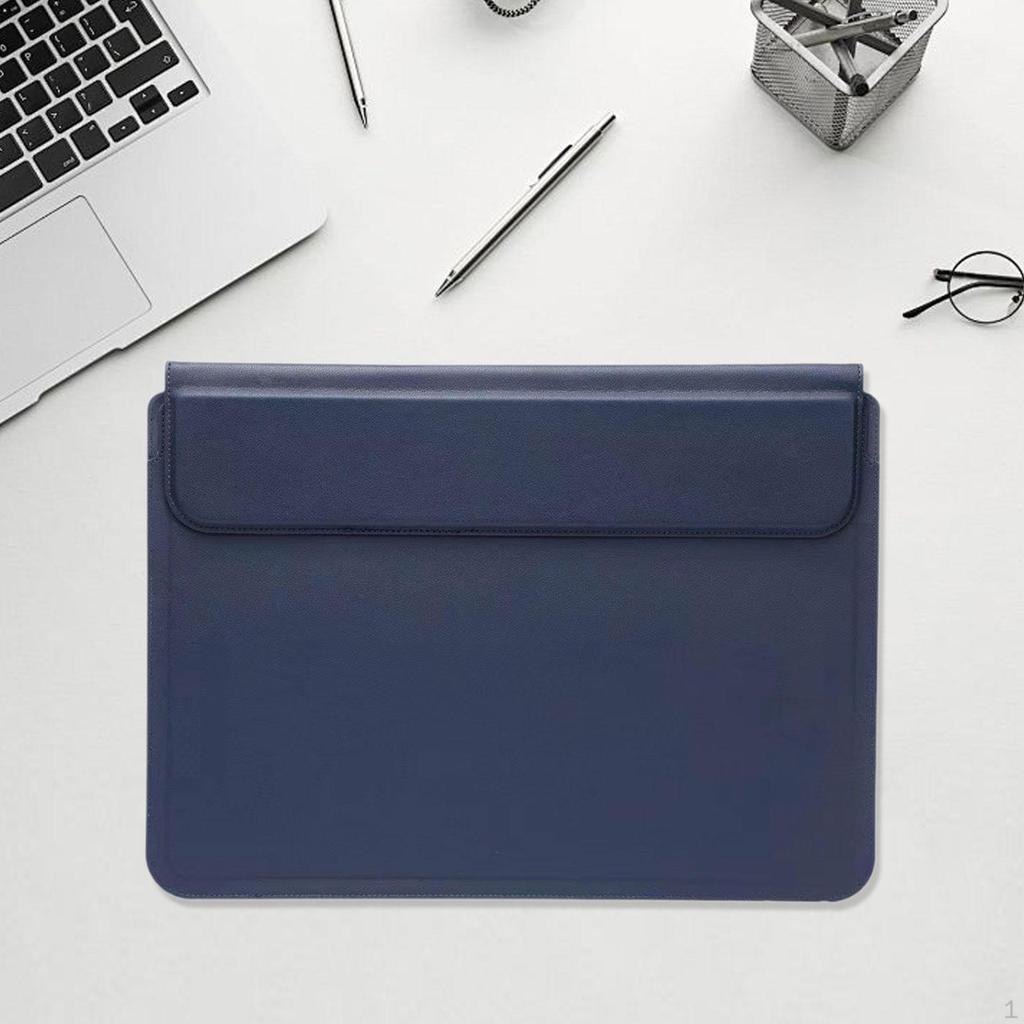Laptop Sleeve 15 16 inch Dust Cover Carrying Case Business Adjustable Stand PU Leather