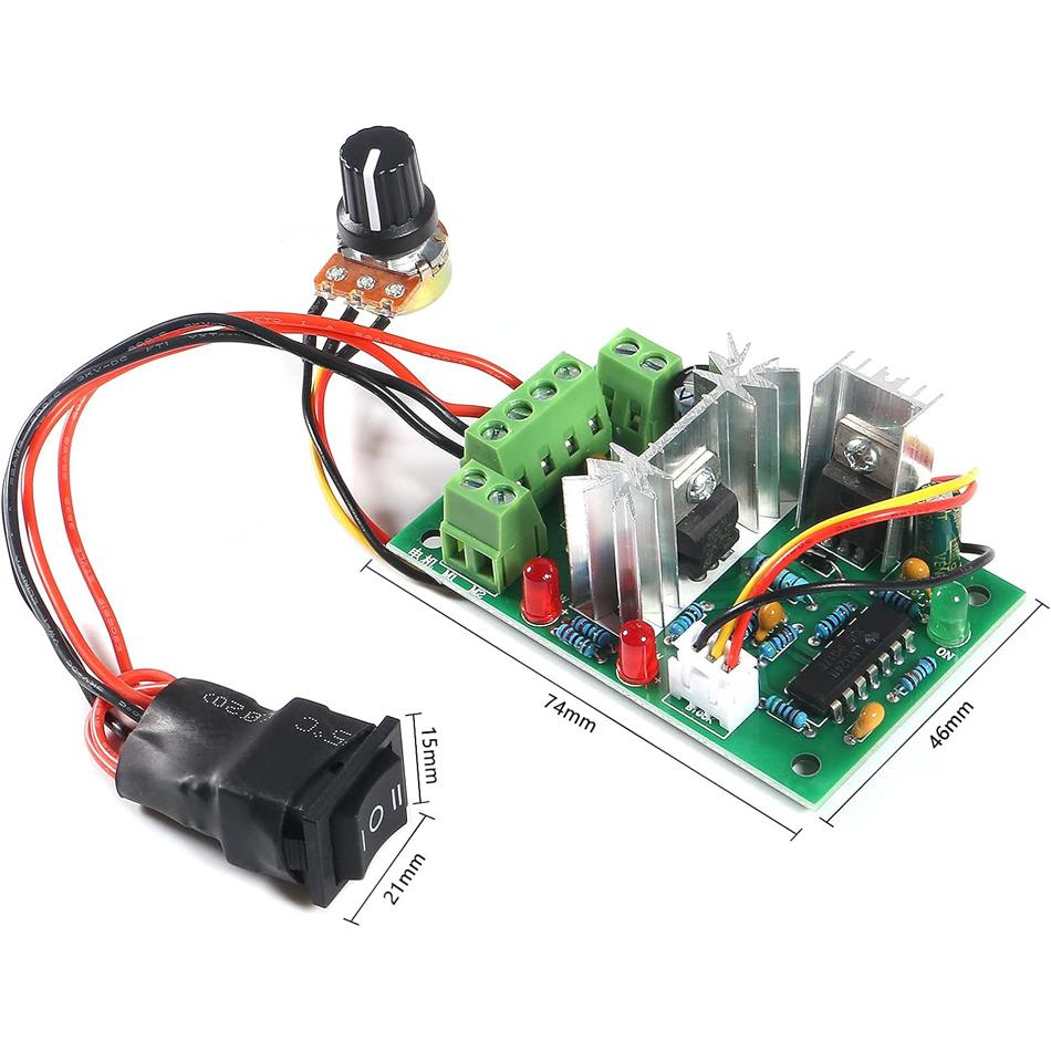 1 buc Controller de Viteză Motor DC Reglabil Îmbunătățit PWM 10V 12V 24V 30V Comutator de Inversare 120W
