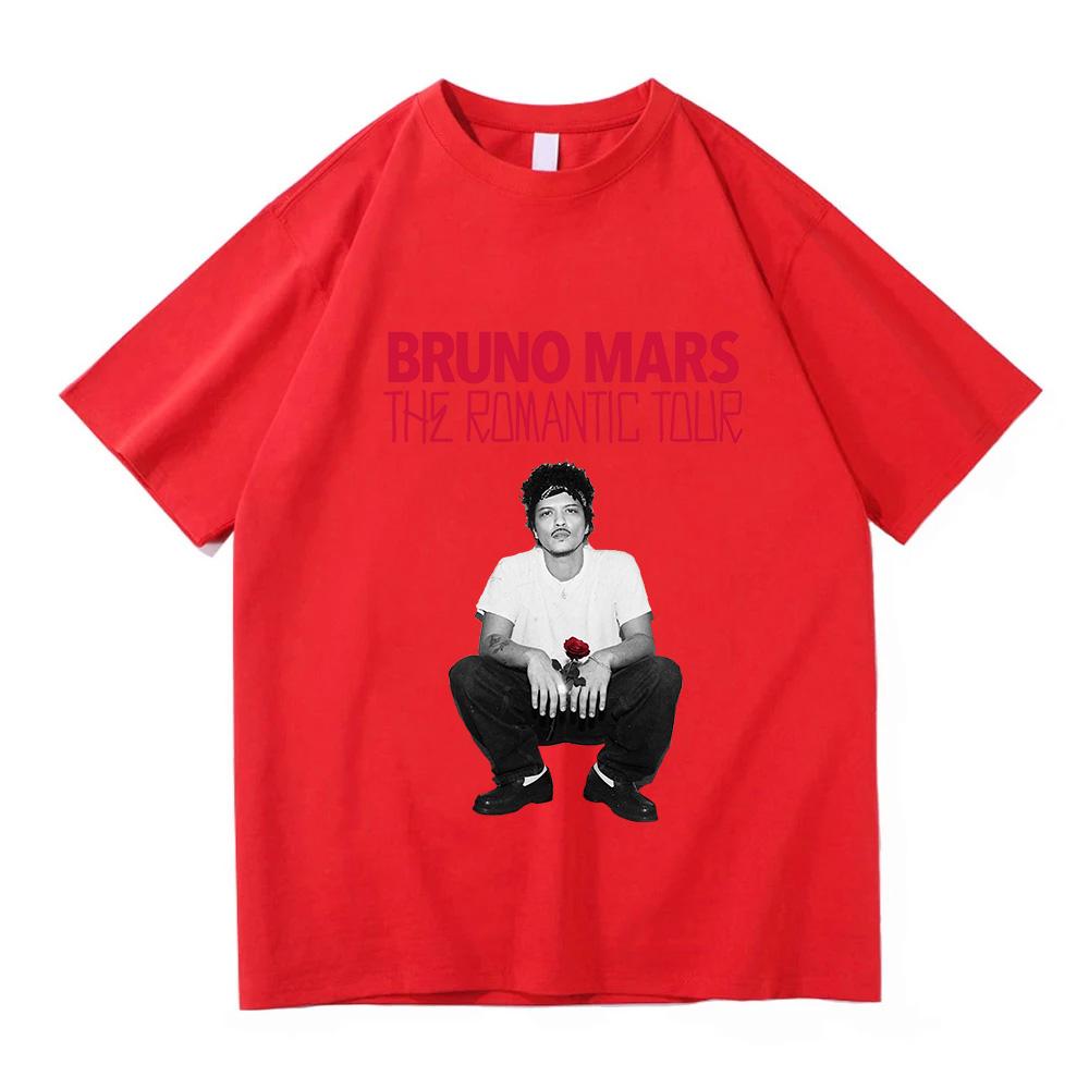 Bruno Mars The Romantic Tour 2026 Maglietta Moda Uomo Estetica Oversize Larga T-shirt Vintage 100% Cotone Top Magliette Grafiche