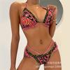 Swimsuit yellow strap bikini bijini tight three-point swimsuit