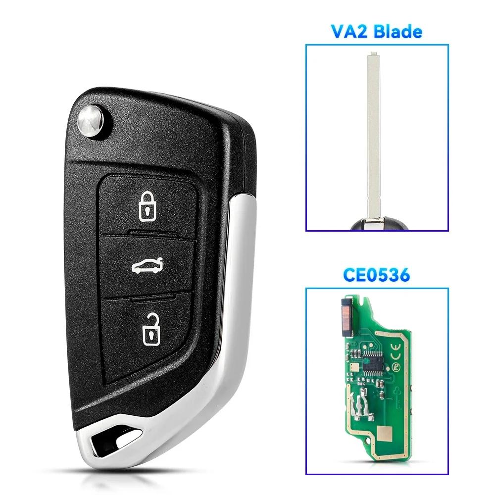 KEYYOU With Cutting Service For Citroen C4 C5 C6 C8 Xsara Picasso For Peugeot 107 207 307 308 Remote Car Key ASK/FSK 434Mhz ID46