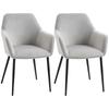 Dining Chair Set, Comfortable, 54x57x80 Cm, Light Grey