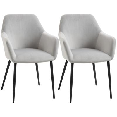 Dining Chair Set, Comfortable, 54x57x80 Cm, Light Grey