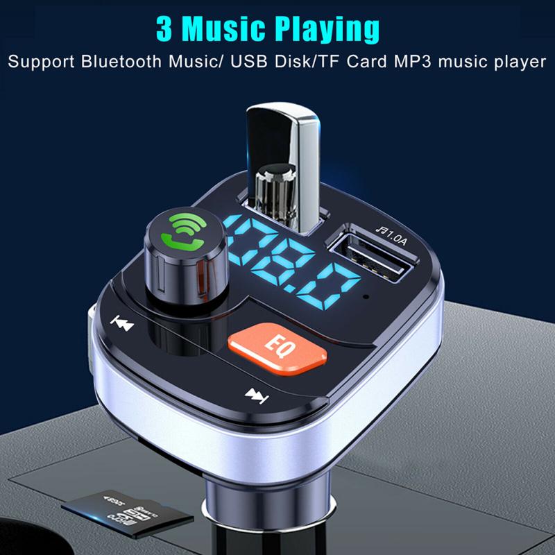 Wireless Bluetooth-compatible 5.0 Fm Transmitter Dual Usb Chargers Hands-free Radio Adapter Receiver