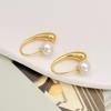 Manufacturer Supply Fashion Personality Design Earrings Women'S Unique U-Shaped Freshwater Pearl Ear Buckle Earrings Spot