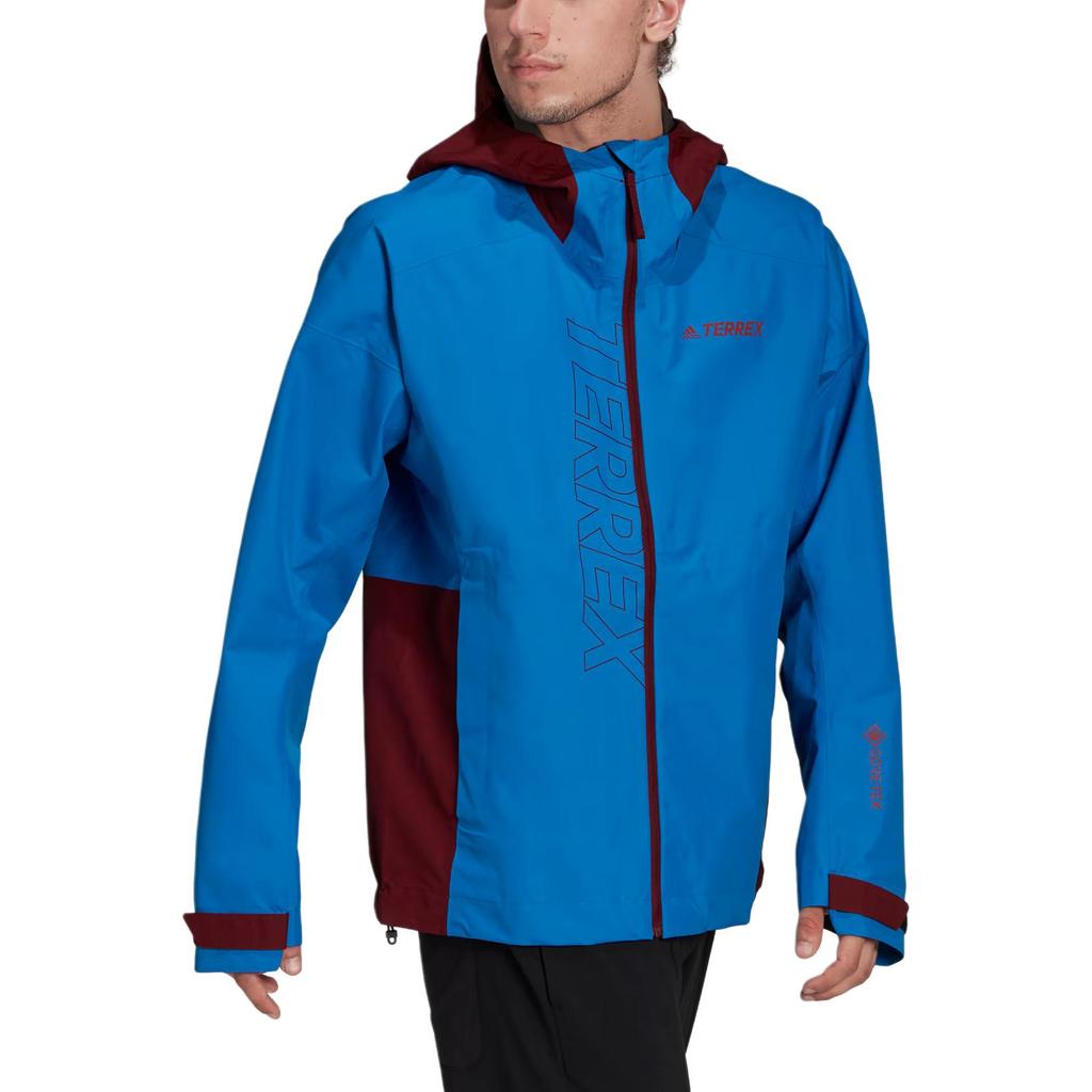 Adidas Color Block Letter Print Outdoor Casual Sports Jacket Men Jackets Blue H51477