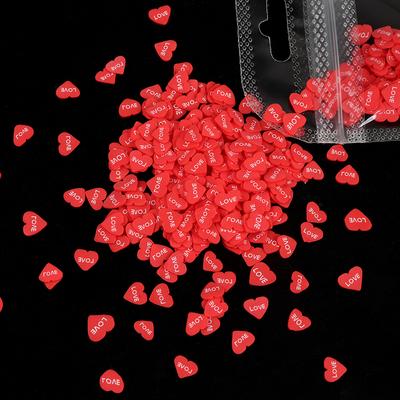 Valentines Day Resin Mold Fillings Polymer Clay Slices Slime Love Hearts Nail Art Decorations DIY Accessories Jewelry Making
