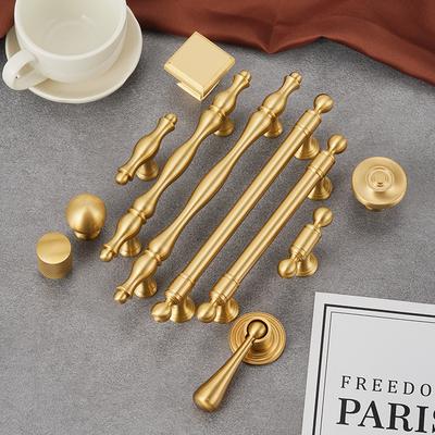 Brass Solid Pull Handles for Cabinet Doors Wardrobes Shoe Cabinets and Drawer Cabinets European Style Surface-mounted Handles