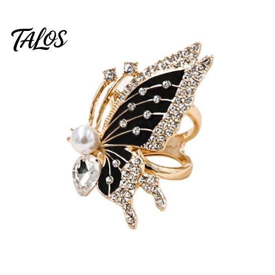 Lightweight Scarf Ring Rhinestone Butterfly Ring, Elegant Slide Sparkling Holder for Women Silk Scarves Shawls Shirts Neckerchiefs Non-slip