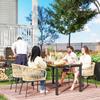 5-Piece Garden Furniture Set, 4 Chairs, 1 Table, Synthetic Rattan, Steel Frame, Washable Cushions, for Patio, Khaki