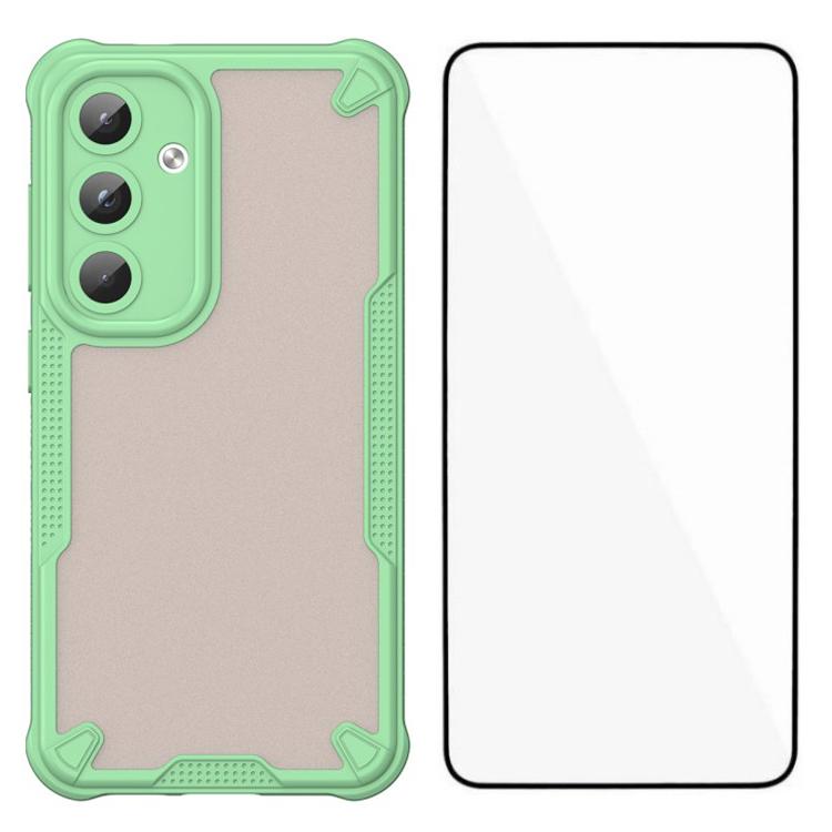 

WANLONFENG MFFJ Series For Samsung Galaxy S24 FE Case Anti Drop TPU Phone Back Cover with Screen Film Green