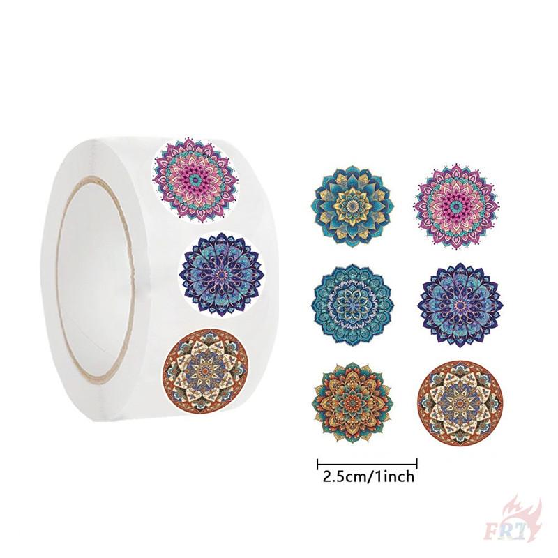 500Pcs/Roll Mandala Patterns Kids Rewards Stickers - DIY Scrapbooks Album Decor Sealing Label Decals