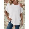 Short-sleeved Solid Tops for Women Summer New Styles Versatile Off-shoulder Knitted Women's Clothing