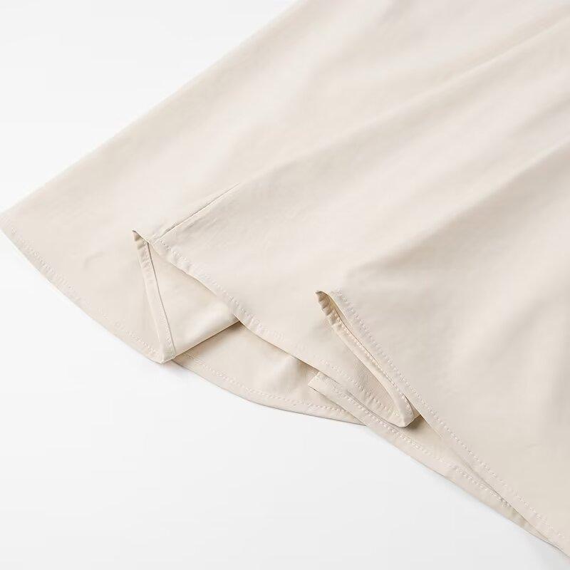 Fashion Contrasting Color Cotton Camisole Dress Spring and Summer Women Simple Loose Ventilate Large Hem Vacation Leisure Dress