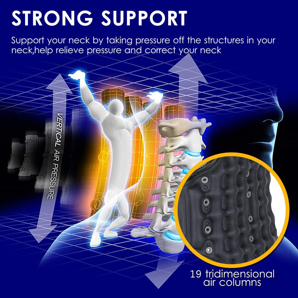 LEAMAI Medical Cervical Collar Neck Traction Device Inflatable Pinched Nerve Neck Stretcher for Neck Pain Relief and