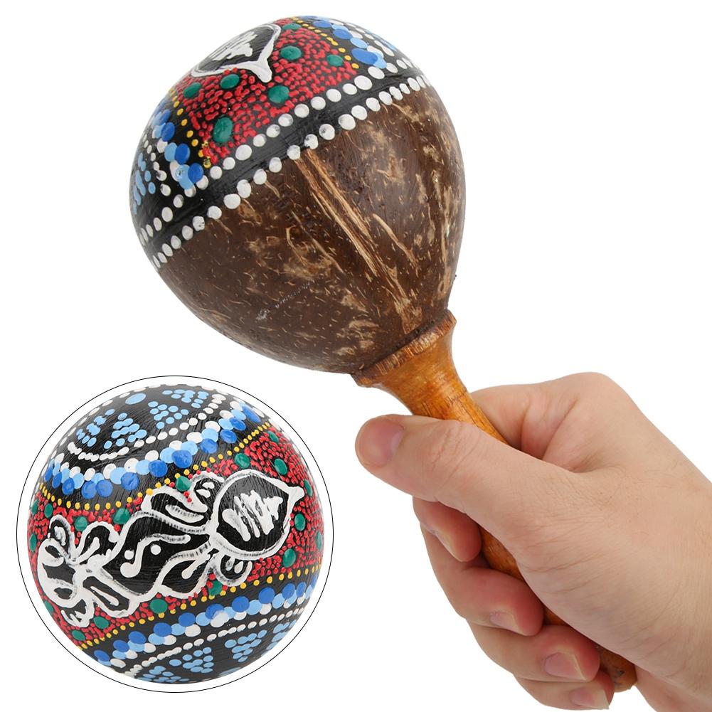 Sand Hammer Coconut Shell Art Portable Handheld Toy Musical Instrument AccessoriesCoconut Shell and