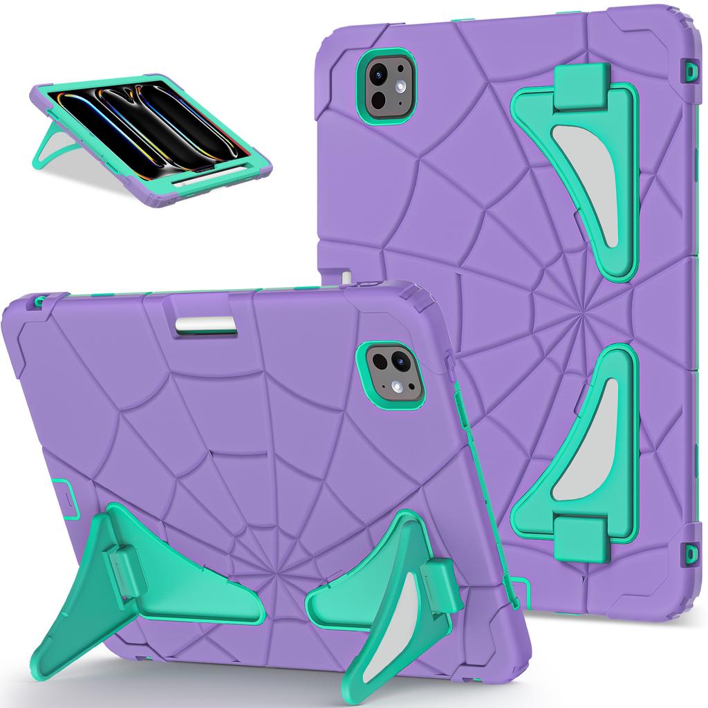 For iPad Pro 11 (2025)/11 (2024) Case Silicone+PC Kickstand Tablet Cover