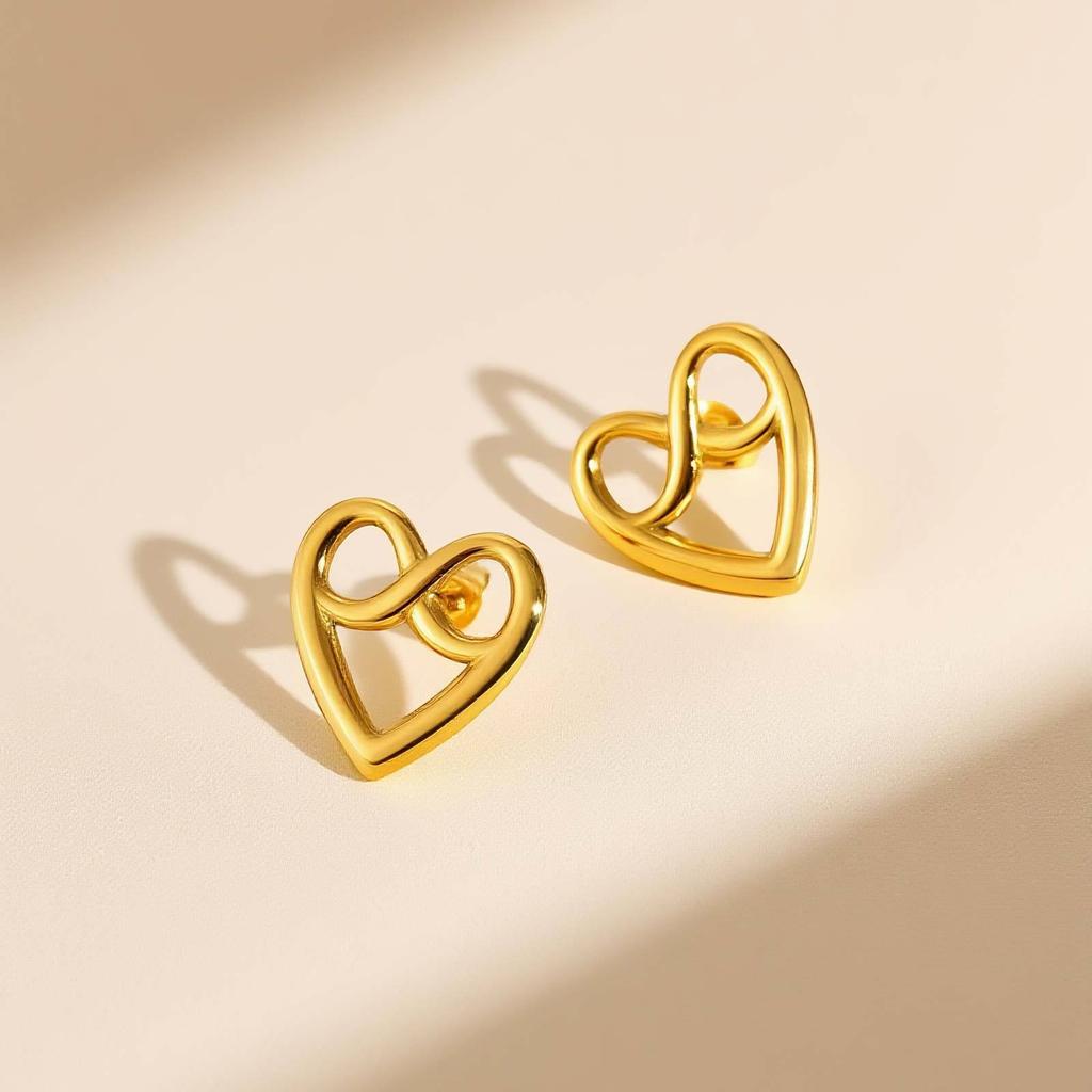 Edelstahl ns einfache alkalische Wasser Knoten Herzform Unendlichkeitszeichen 8-Zeichen Ohrstecker Design Brotknoten ES-726