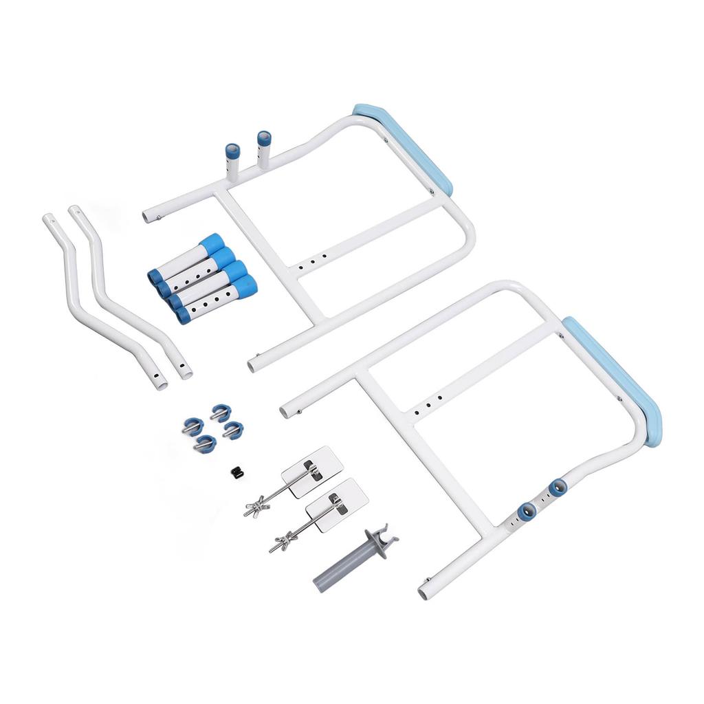 Folding Toilet Safety Rail Adjustable Width Height Padded Handles Stand Alone Toilet Handrails for