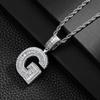 Letter Pendant Copper Inlaid Zircon Necklace Personalized Niche Design Men'S And Women'S Pendant Necklace