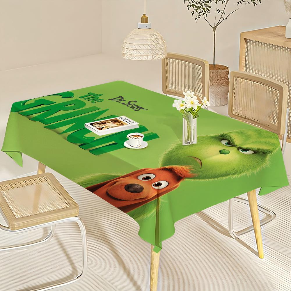 Cartoon The G-Grinchs Rectangle Waterproof Tablecloth Party Decor Farmhouse Kitchen Dining Table Cloth Wedding Decorations