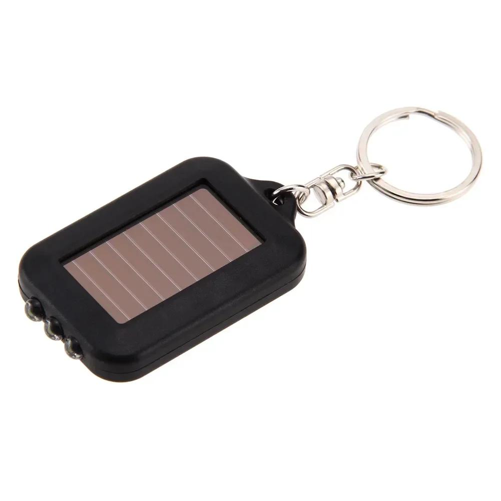 Mini Solar Charging LED Keychain Flashlight Outdoor Emergency Torch Small Torch Camping Flashlight Keyring Flashlights