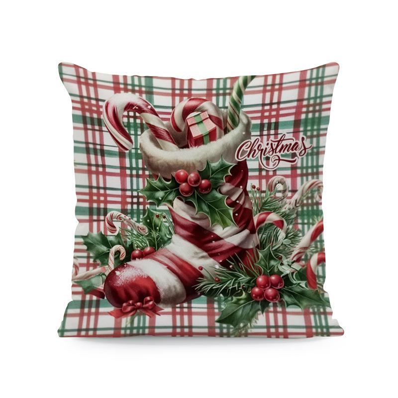 Hot Sale Blue Snowman & Santa Christmas Pillowcase - Festive Sofa Cushion Cover