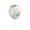 Wedding Balloons 12 Inch White Balloons with Hearts Eucalyptus Prints Romantic Balloons for Wedding Engagement Registry Office Marriage Decoration