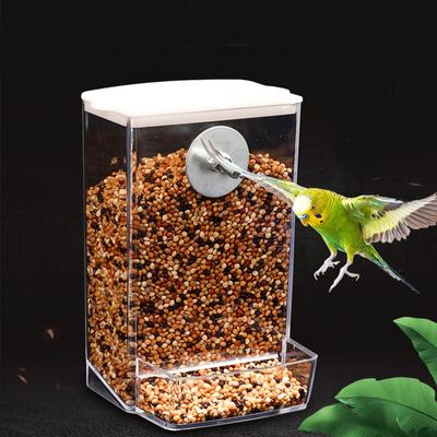 Plastic Bird Feeder Box Anti-Splash Large Capacity Bird Food Dispenser Easy To Install Birdcage Accessories Small Medium Birds