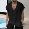 Men'S Loose Sleeveless Vest Large V-Neck Sports T-Shirt Top