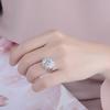 Trendy Rings  CopperJewelry Ornaments Flower Shape Amethyst Zircon Gemstones Finger Ring Accessories for Women Wedding Party