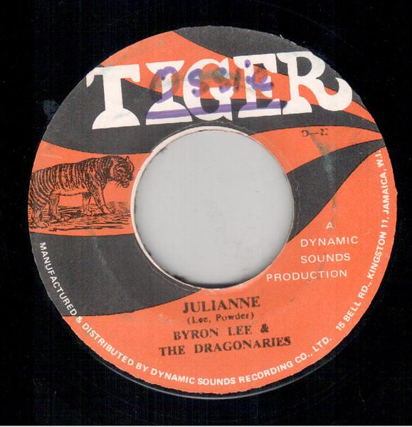 

7-дюймовая пластинка BYRON LEE THE DRAGONAIRES Julianne Traceys Reggae D22 Tiger 1970 Ямайка Reggae Ska Dub Б/у