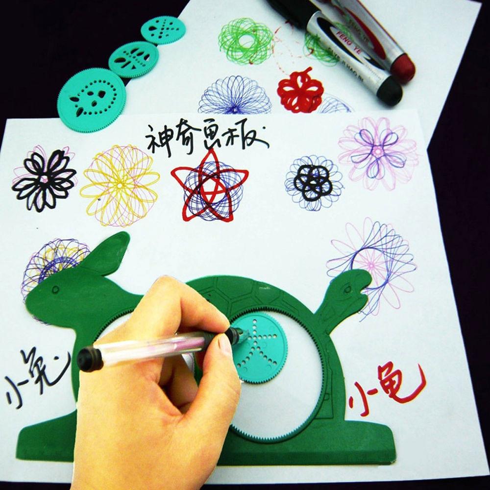 Students Kids Toys Drawing Board Magic Sketchpad Multifunctional Ruler Geometric Spirograph