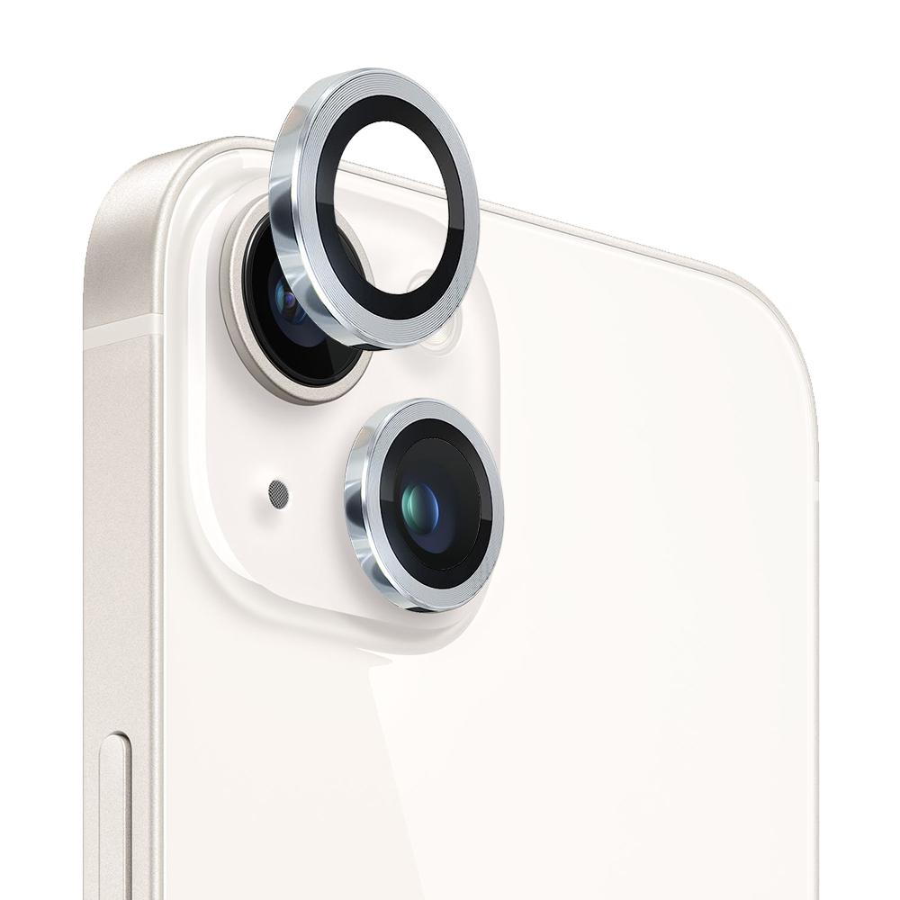 NORTHJO For iPhone 13 Mini 5.4 Inch/13 6.1 Inch 1 Set Camera Lens Protector CD Vein Metal Ring Tempered Glass Lens Film
