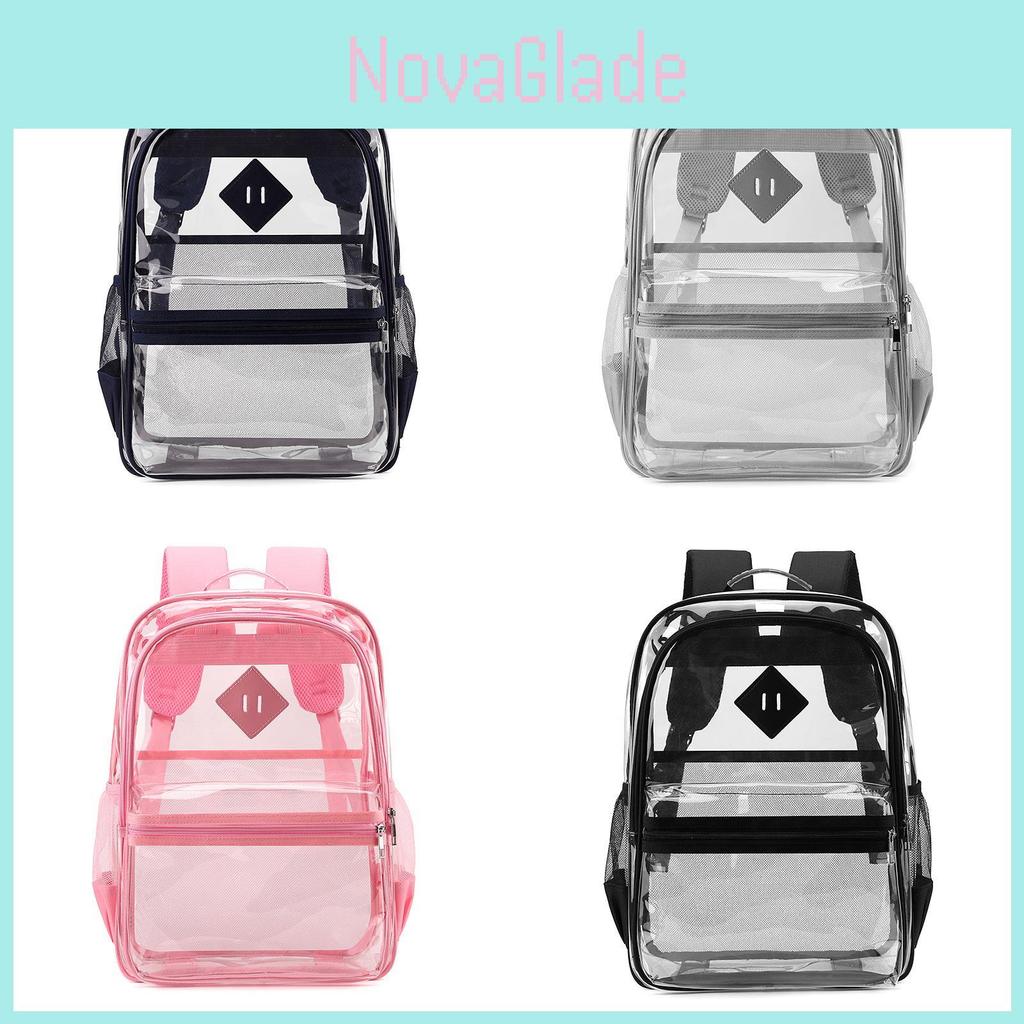 Pvc Clear Student Backpack With Breathable Design And 15in Laptop Compartments