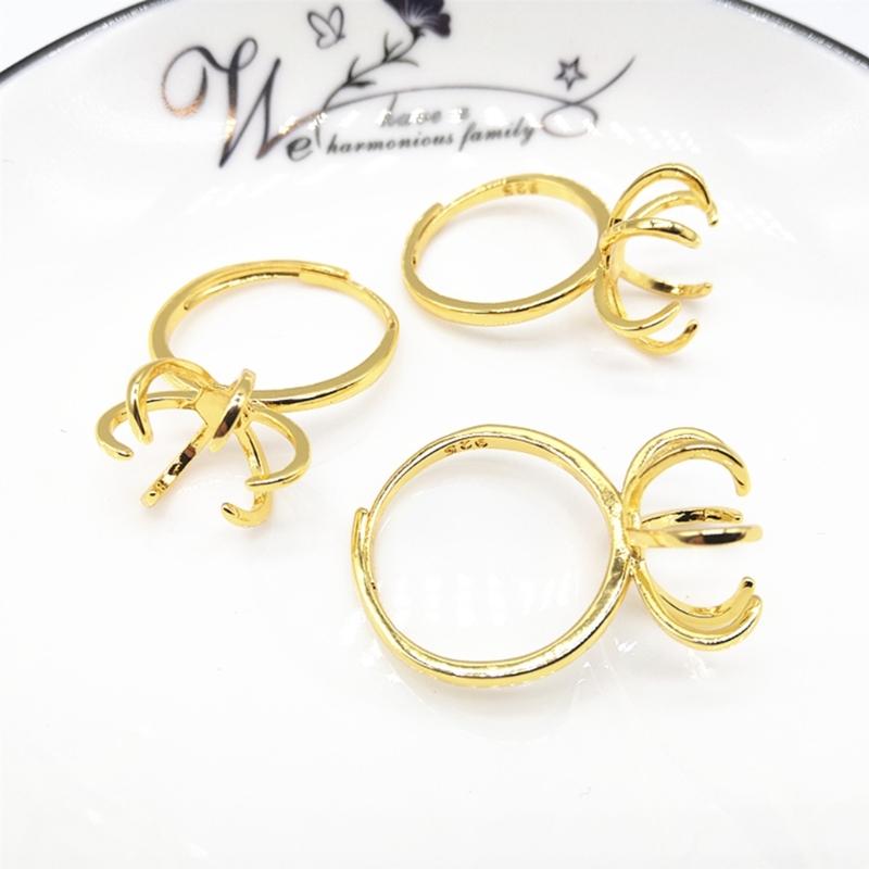 Set of 4 Elegant Blank Claw Rings Support  Adjustable Blank Claw Rings Base Setting Perfect Gift for Jewelry Enthusiasts