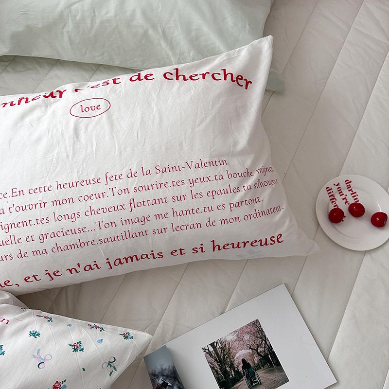 Korean Style 60s Cotton Floral Pillowcase 48x74cm - Single Piece