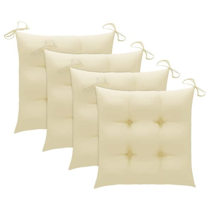 Chaises de jardin - MAISON EXCLUSIVE - Acacia massif - Lot de 4 - Coussins imperméables - Bois d'acacia huilé
