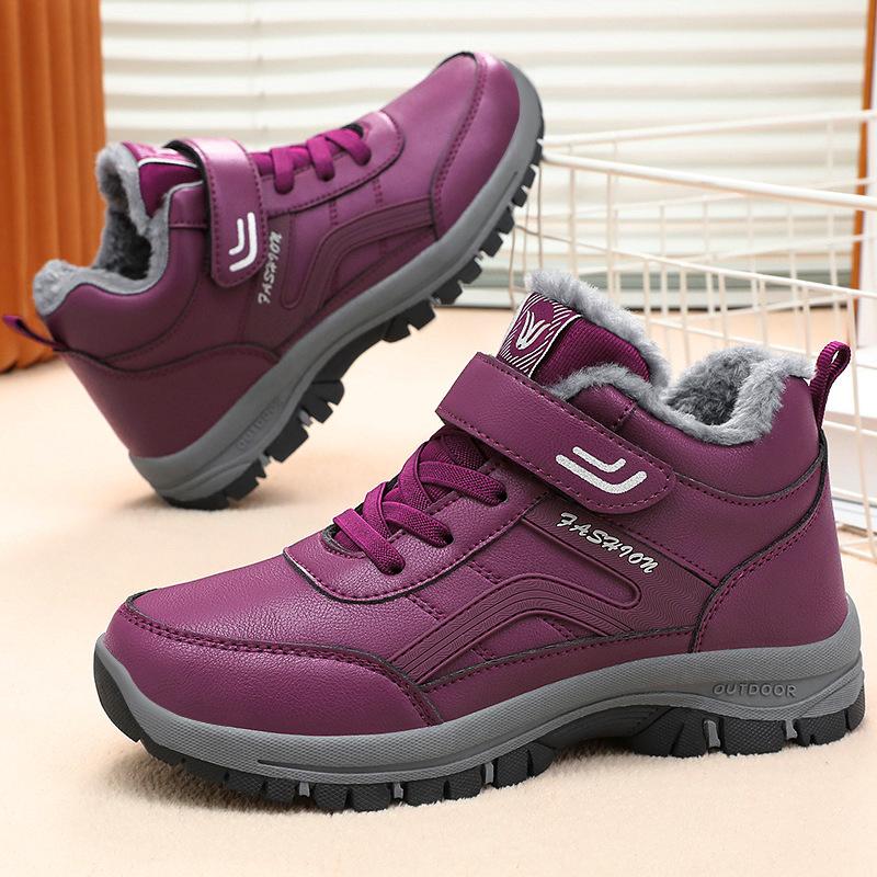 Cotton Shoes, Oversized Snow Boots, Cotton Boots with Fleece and Thickened Ankle Boots, Velcro Boots